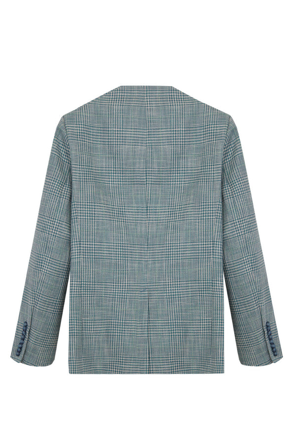 Blue and white houndstooth