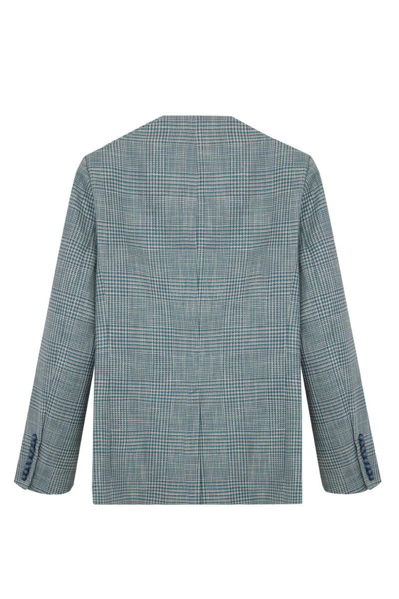 Blue and white houndstooth