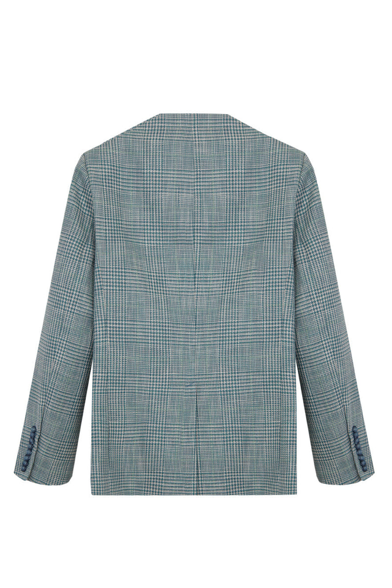 Blue and white houndstooth