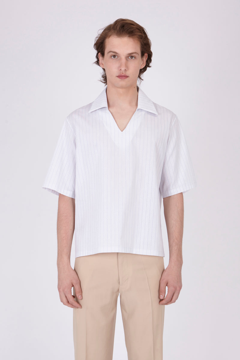 Grey with blue stripes